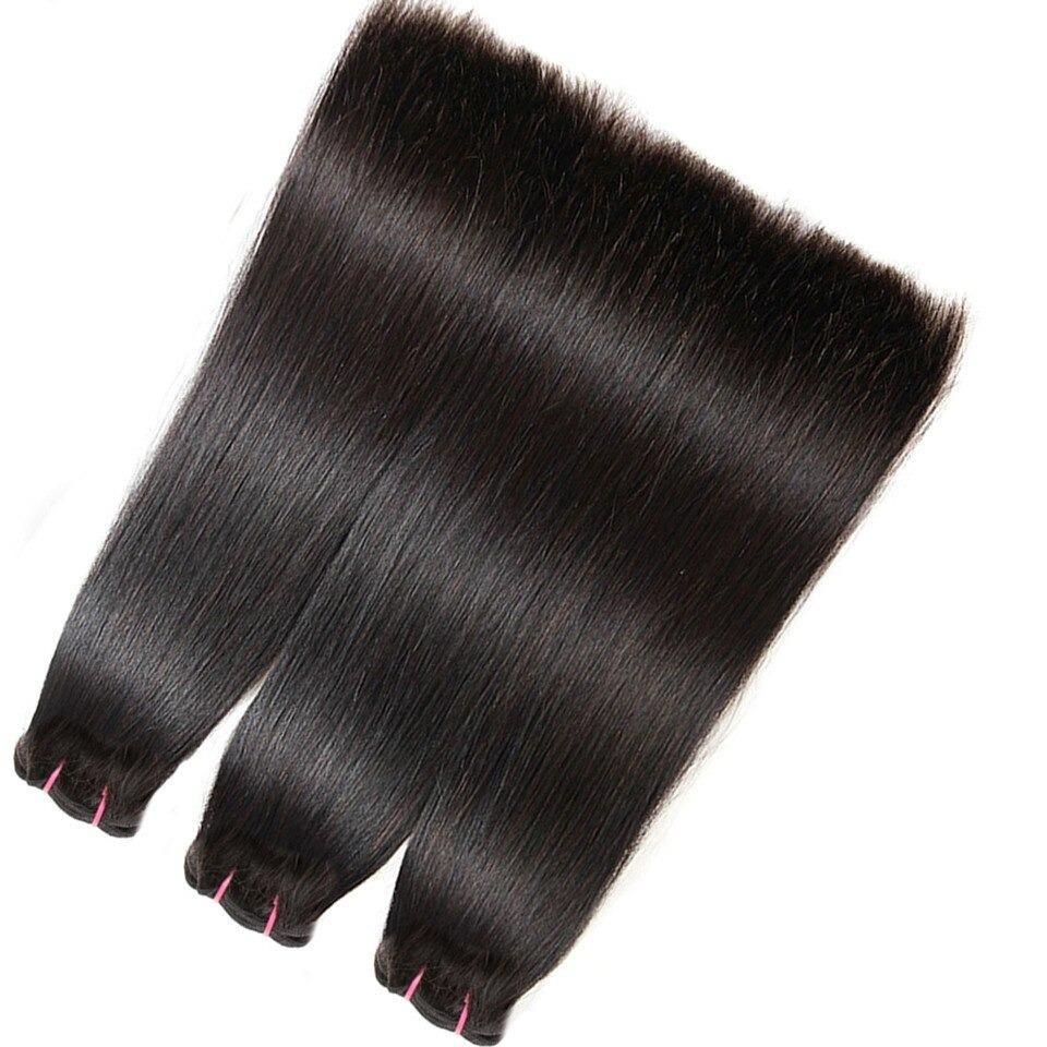 Super Double Drawn 12A Grade Straight Hair BUNDLES with CLOSURES & FRO - GlamAura