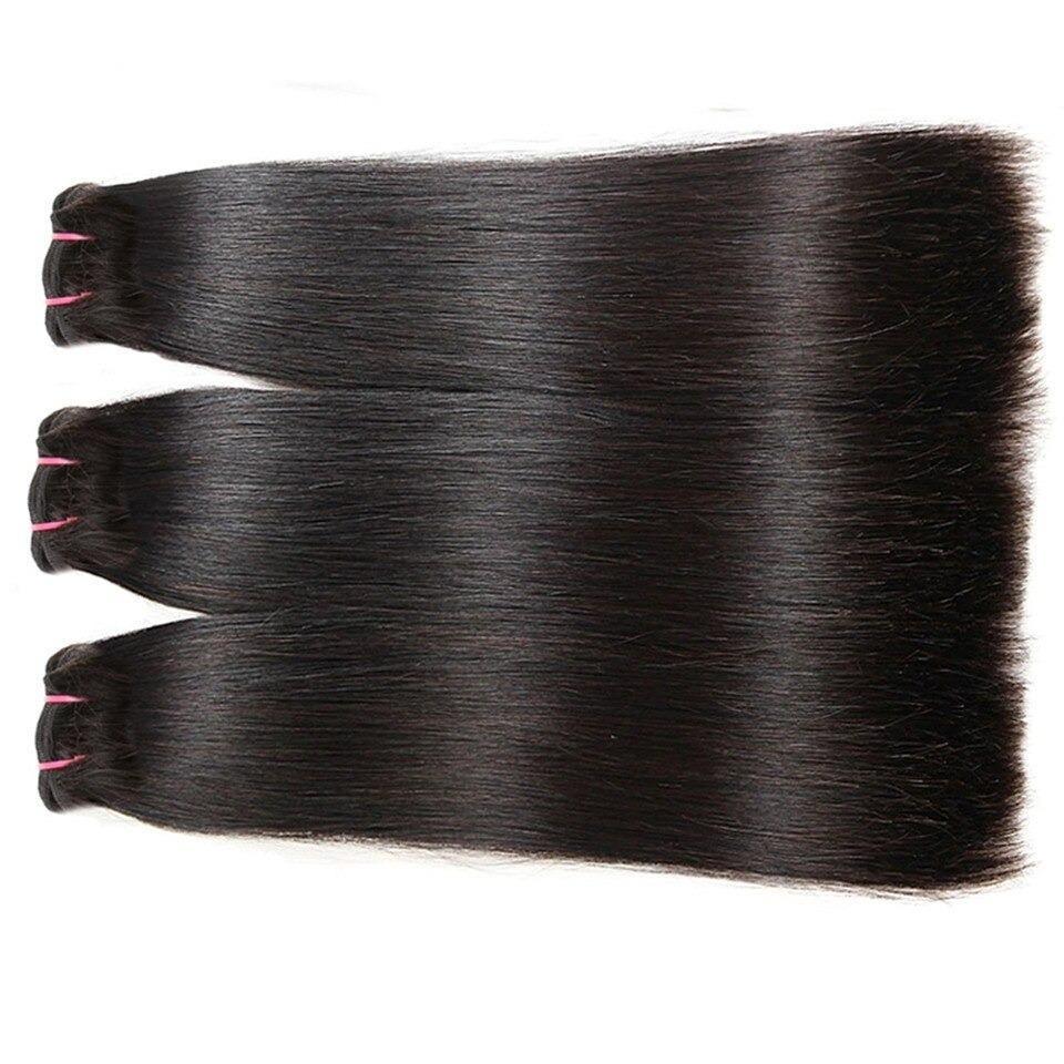 Super Double Drawn 12A Grade Straight Hair BUNDLES with CLOSURES & FRO - GlamAura