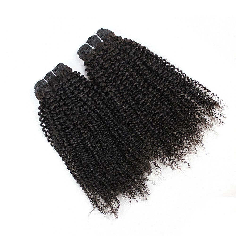 Super Double Drawn 12A Grade Afro Kinky Curly BUNDLES with CLOSURES & - GlamAura