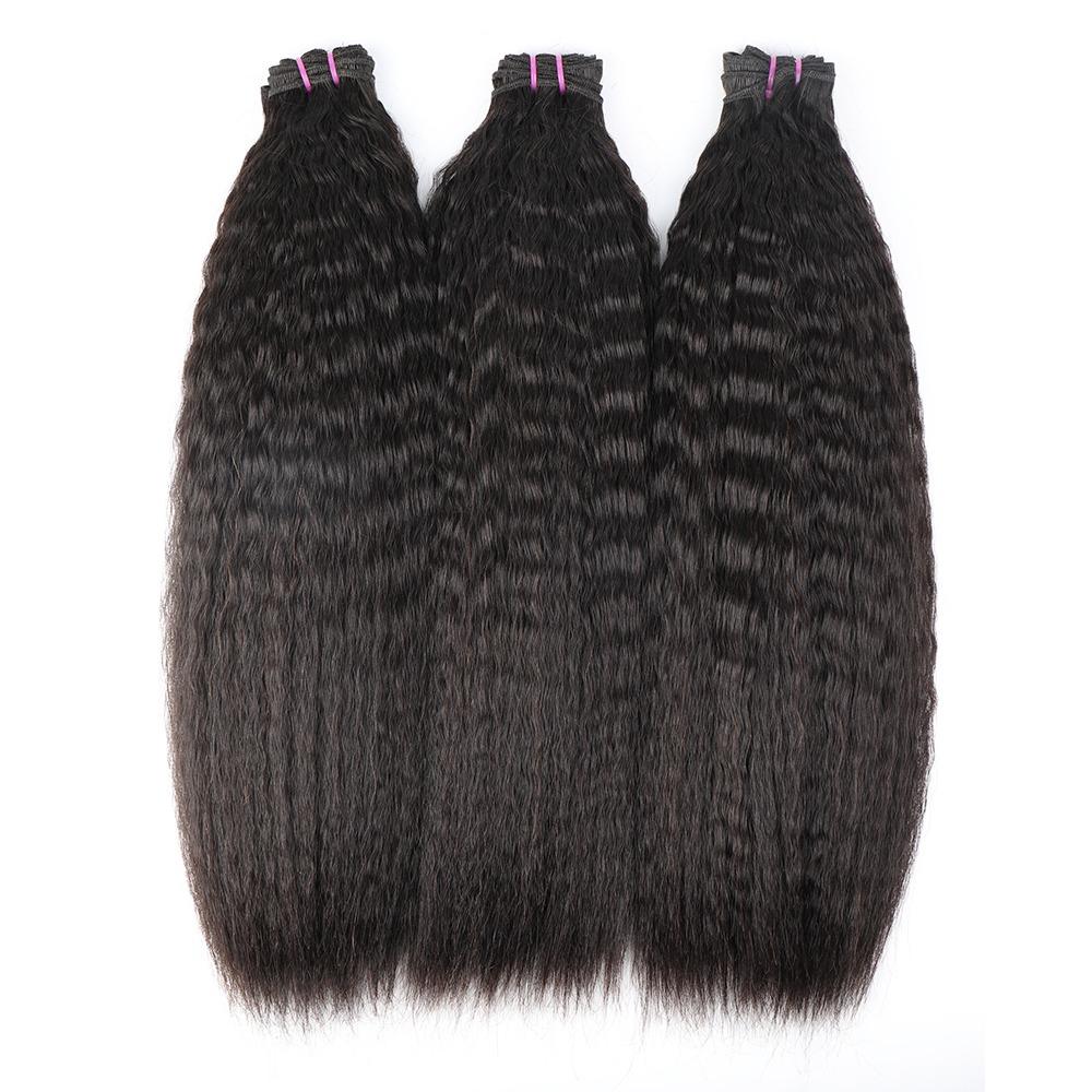 Super Double Drawn 12A Grade Kinky Straight BUNDLES with CLOSURES & FR - GlamAura