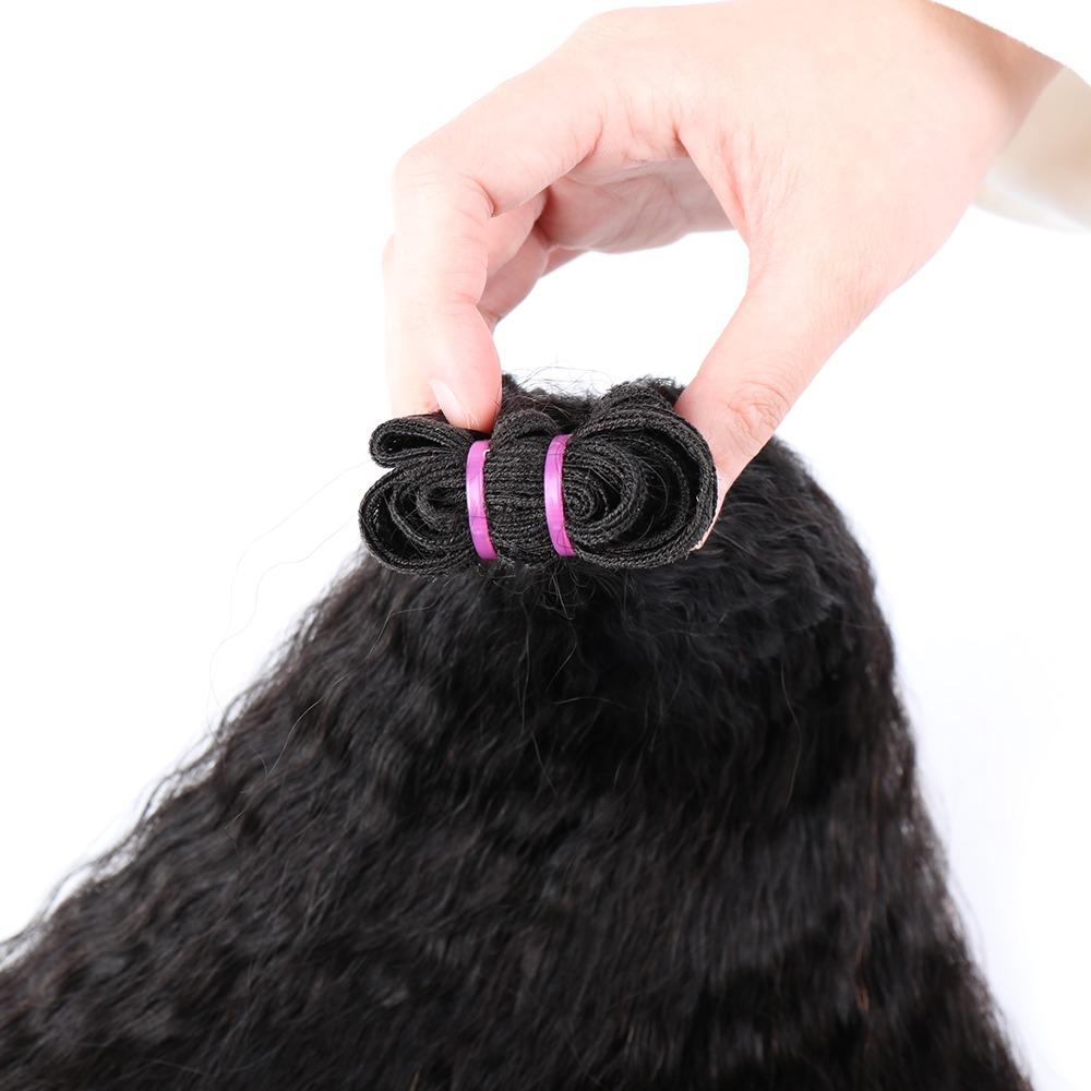 Super Double Drawn 12A Grade Kinky Straight BUNDLES with CLOSURES & FR - GlamAura