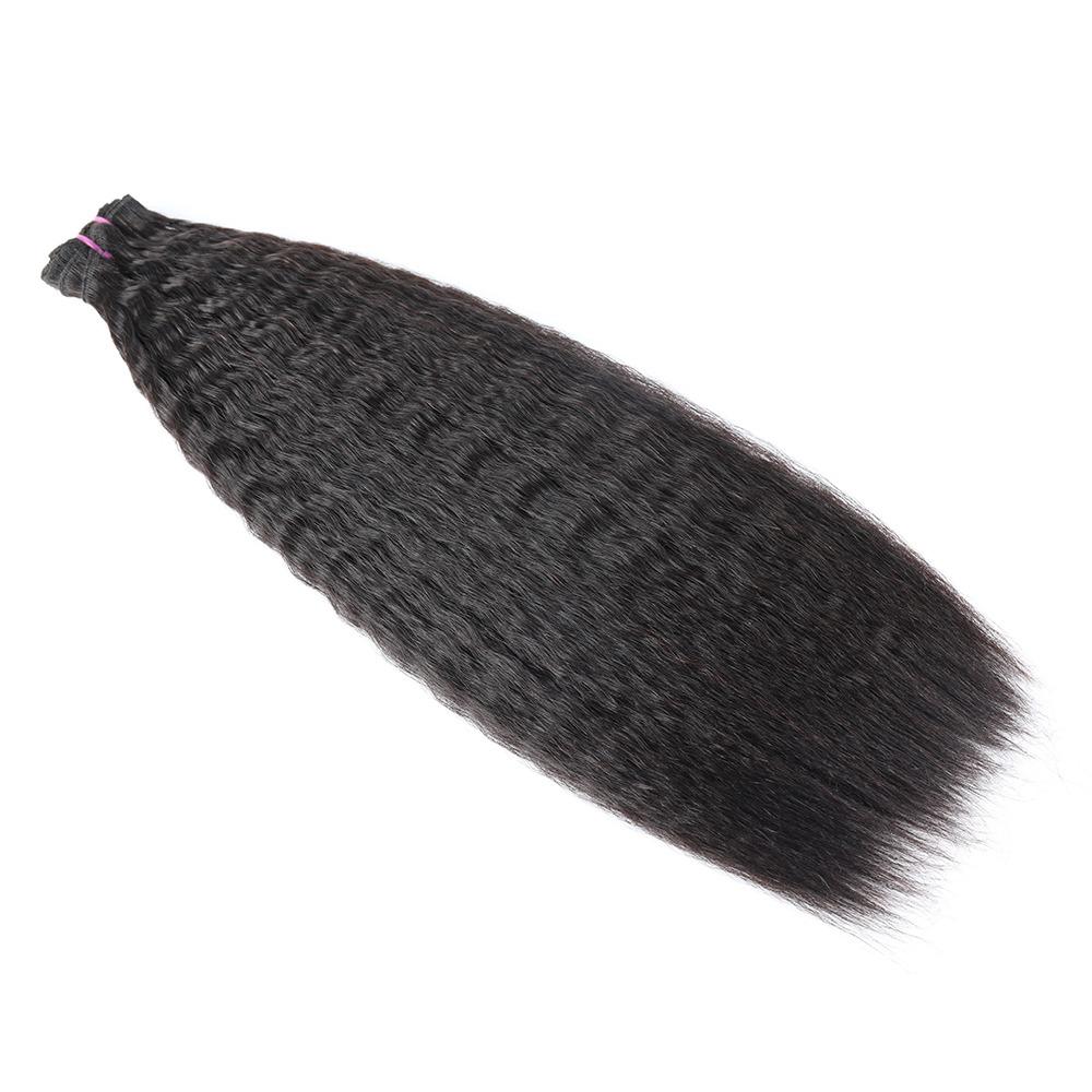 Super Double Drawn 12A Grade Kinky Straight BUNDLES with CLOSURES & FR - GlamAura