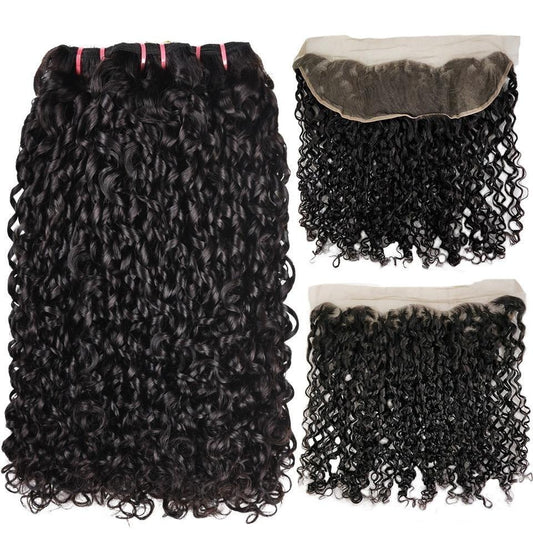 Super Double Drawn 12A Grade Pissy Curl BUNDLES with CLOSURES & FRONTA - GlamAura