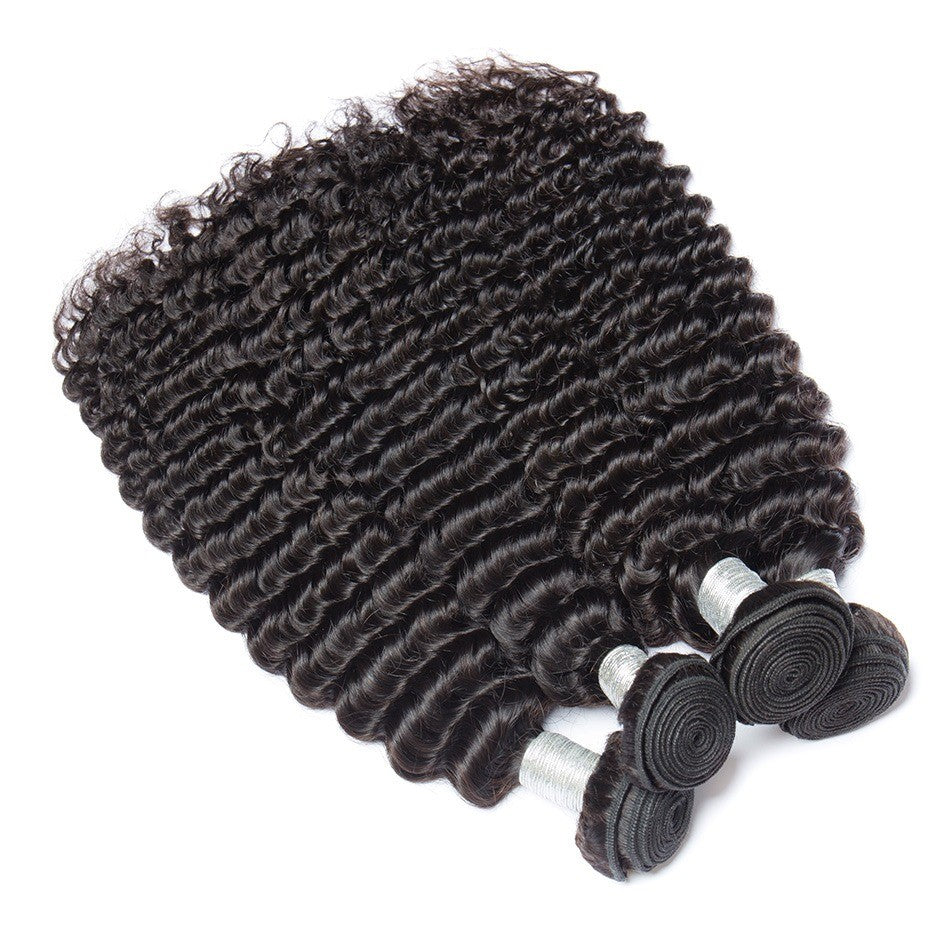 10A Grade 1/3/4 Deep Wave Brazilian Human Hair Bundles - GlamAura