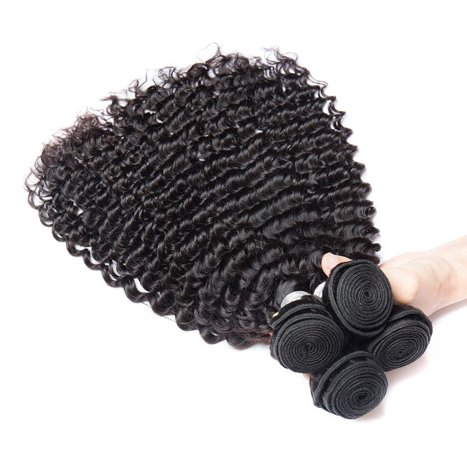 10A Grade 1/3/4 Deep Wave Brazilian Human Hair Bundles - GlamAura