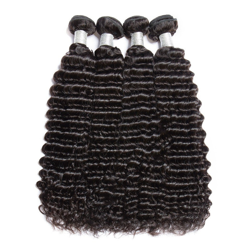 10A Grade 1/3/4 Deep Wave Brazilian Human Hair Bundles - GlamAura
