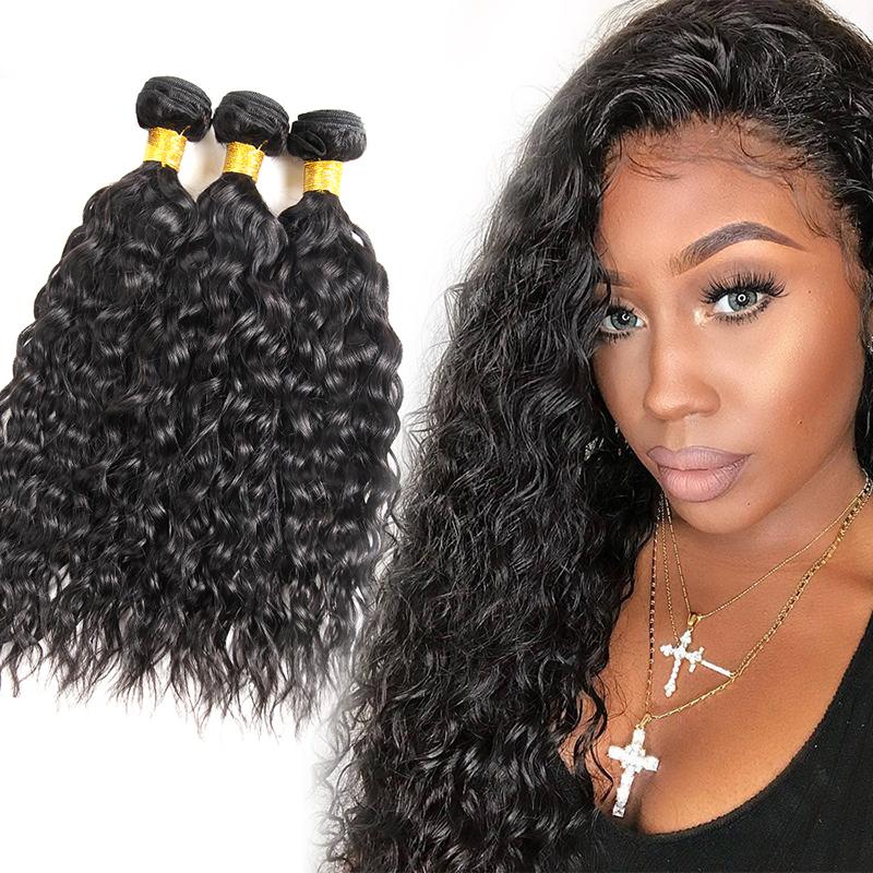 10A Grade 1/3/4 Water Wave Weave Malaysian Human Hair Extension Bundle - GlamAura