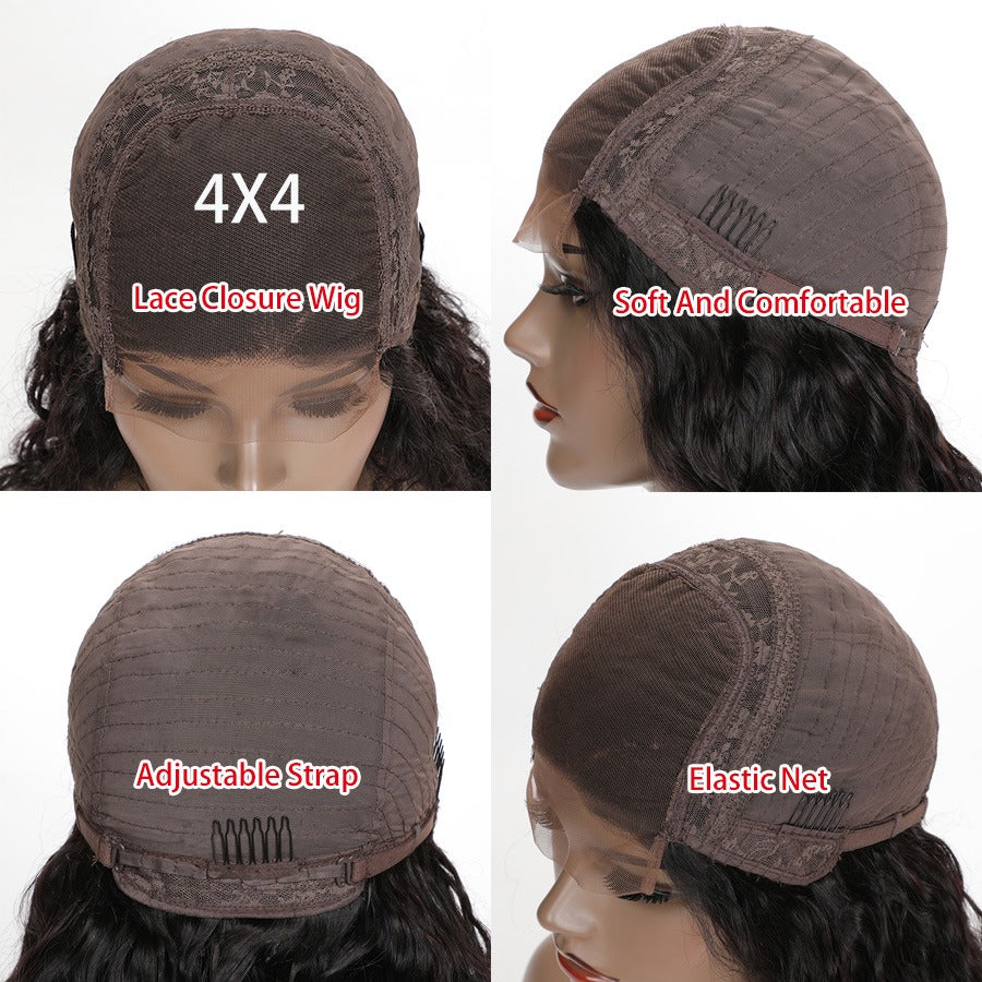 180% Density Jerry Curl 4x4 Short Bob 13x4 Lace Front Human Hair Wig - GlamAura