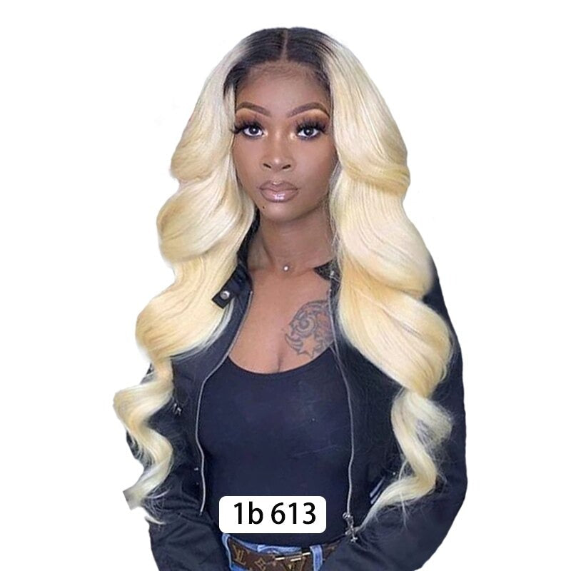 Body Wave 1B/613 Transparent Lace 13x4 Frontal Wig 4x4 Closure Wig 13x - GlamAura
