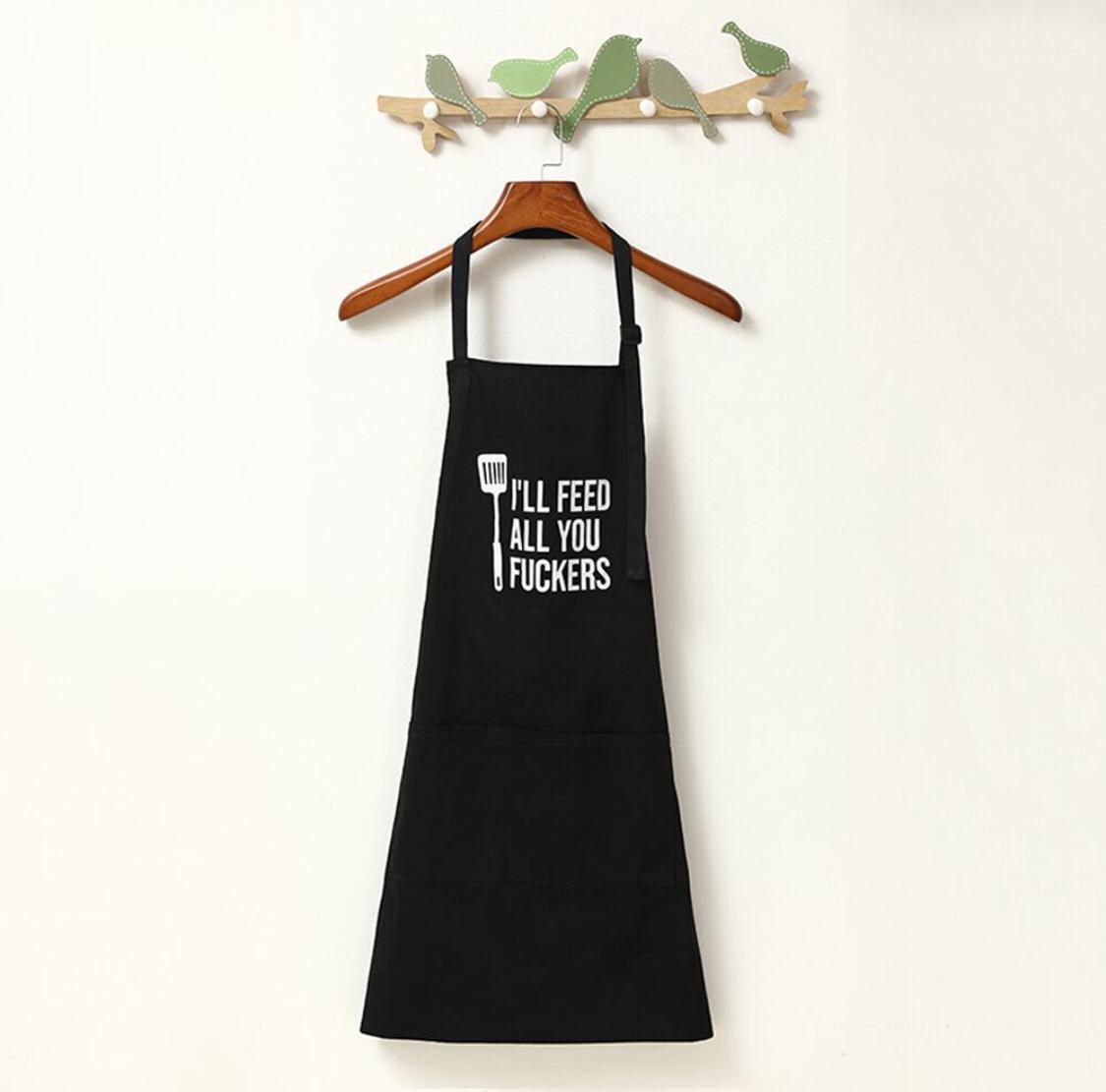 Women Men Solid Linens apron kitchen Pocket For home and kitchen Adjus - GlamAura