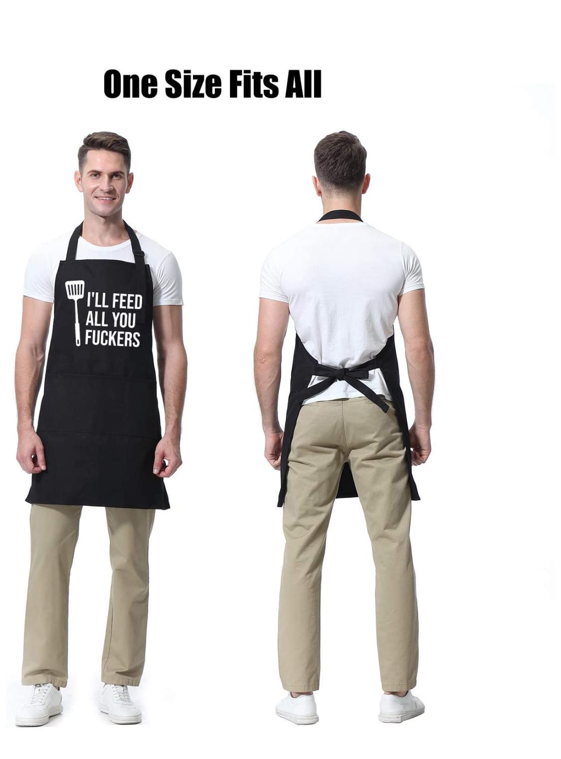 Women Men Solid Linens apron kitchen Pocket For home and kitchen Adjus - GlamAura
