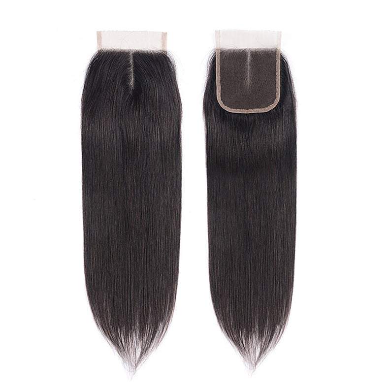 10A Grade Straight 4x4 Brazilian  5x5 Lace 6x6 Closure Remy Human Hair - GlamAura