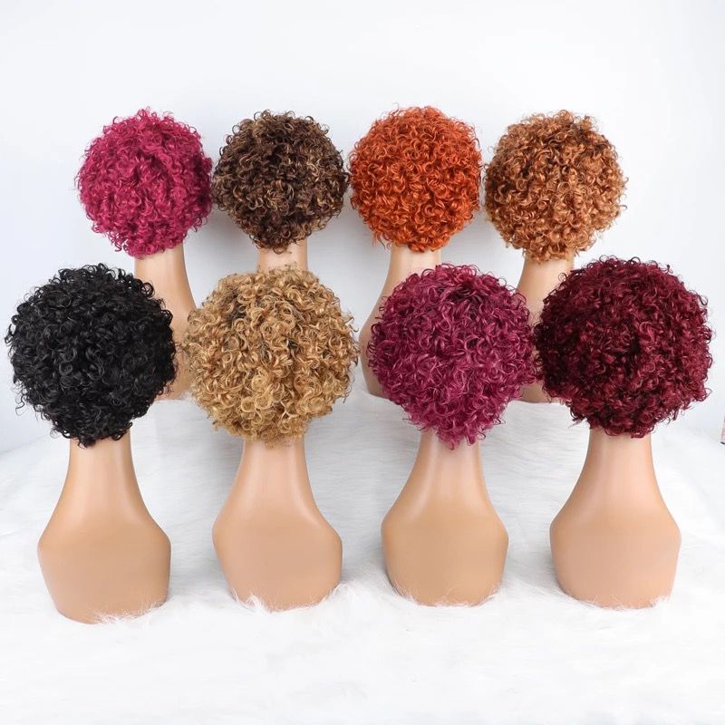 Ombre Short Bob Pixie Cut 13x4x1 T Lace Front Straight Human Hair Wigs - GlamAura