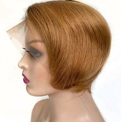 Ombre Short Bob Pixie Cut 13x4x1 T Lace Front Straight Human Hair Wigs - GlamAura